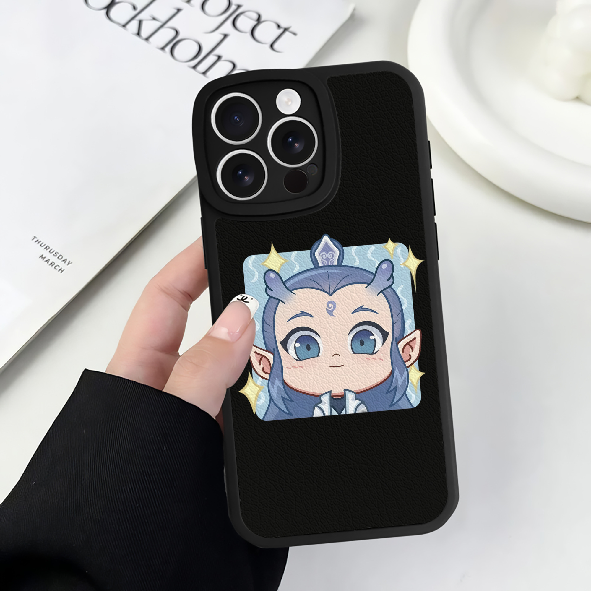 （画像用） Ne Zha 2 ナタ 魔童の大暴れ 【iPhone 16シリーズ対応】シリコンスマホケース（レザー調） 材質：シリコン